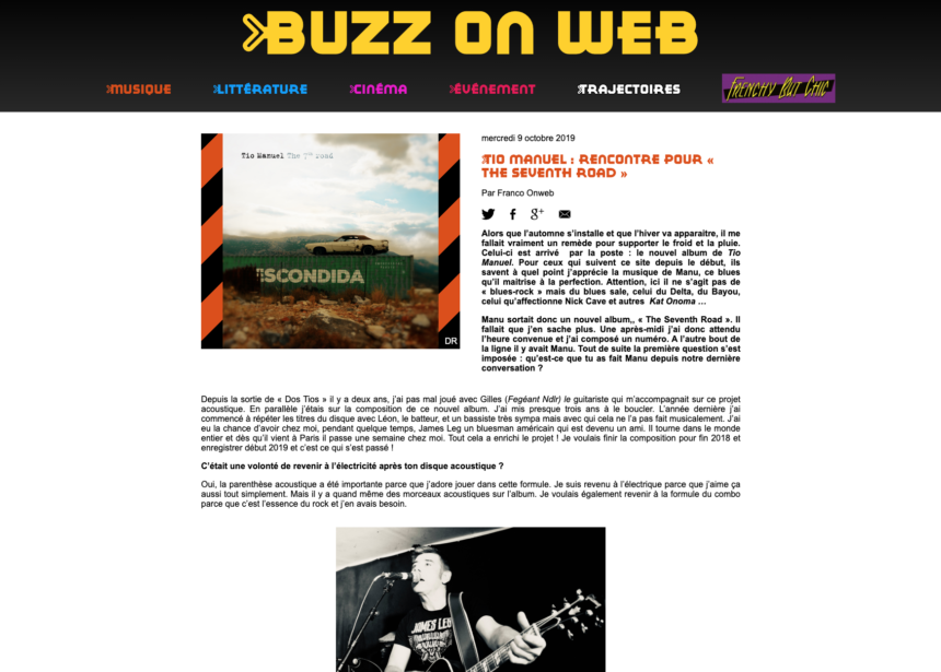 Buzz on web – Tio manuel : rencontre pour « the seventh road »